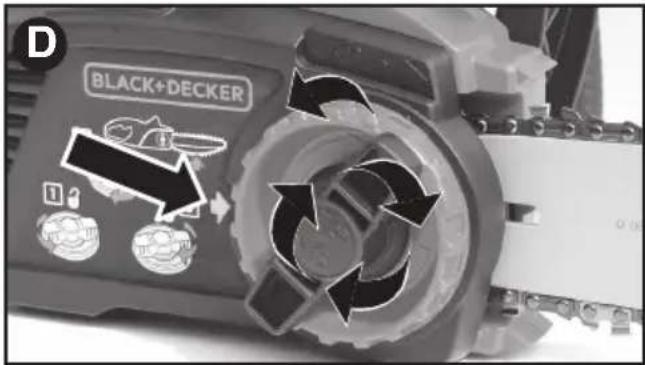 BLACK & DECKER LCS1240 - INSTALACIÓN DE LA BARRA GUÍA Y LA CADENA DE LA MOTOSIERRA - 3