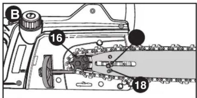 BLACK & DECKER CS1216 - INSTALLING THE GUIDE BAR AND SAW CHAIN - 2