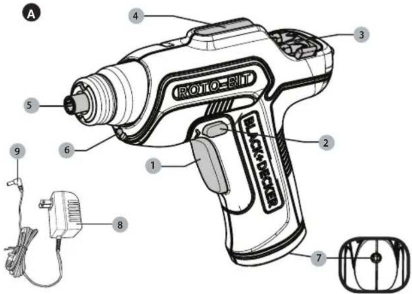 A 4 3 5 6 2 1 9 8 7 BLACK-DECKER