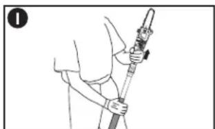 BLACK & DECKER PP610 - REMARQUE :Toujours garder la rallonge à l'écart de la zone de coupe et la positionner de façon à ce qu'elle ne se prenne pas dans les branches ou autre matière pendant la coupe. Extension du manche-rallonge - 2