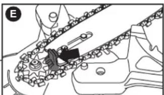 BLACK & DECKER LLP120 - Vérification et réglage de la tension de la chaîne (fig. D, E) - 2