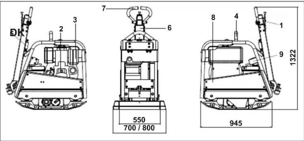 DK 2 3 7 6 550 700 / 800 8 4 1 9 1322 945