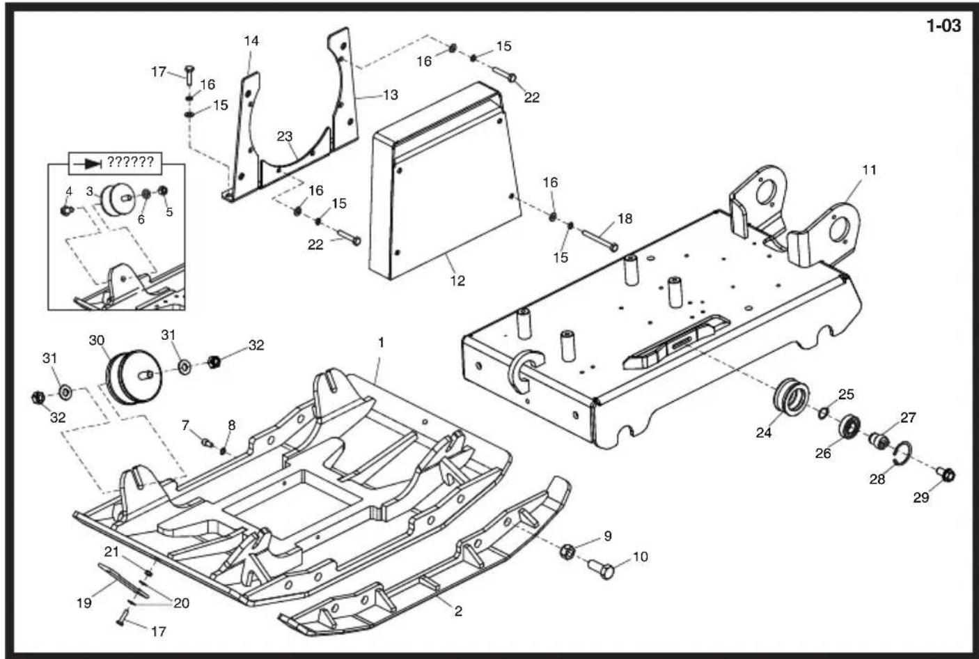 Lescha BELLE RPC 6080 - Hatz Baseplate Assembly, Hatz Plaque d'embase, Hatz Cto. Placa base, Hatz Conj. da Placa de Base - 1