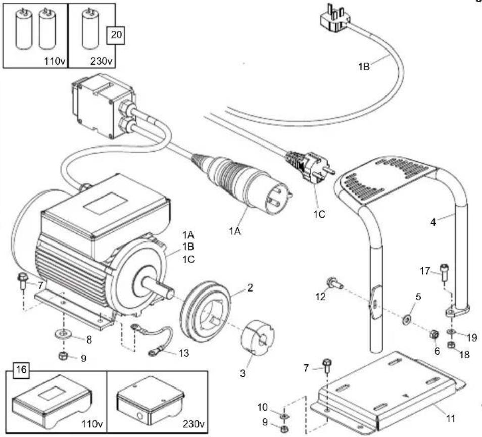 Lescha BELLE PCEL 400E - Trilelement, Rüttlerteil, Vibratorenhed, Gruppo Vibratore - 2