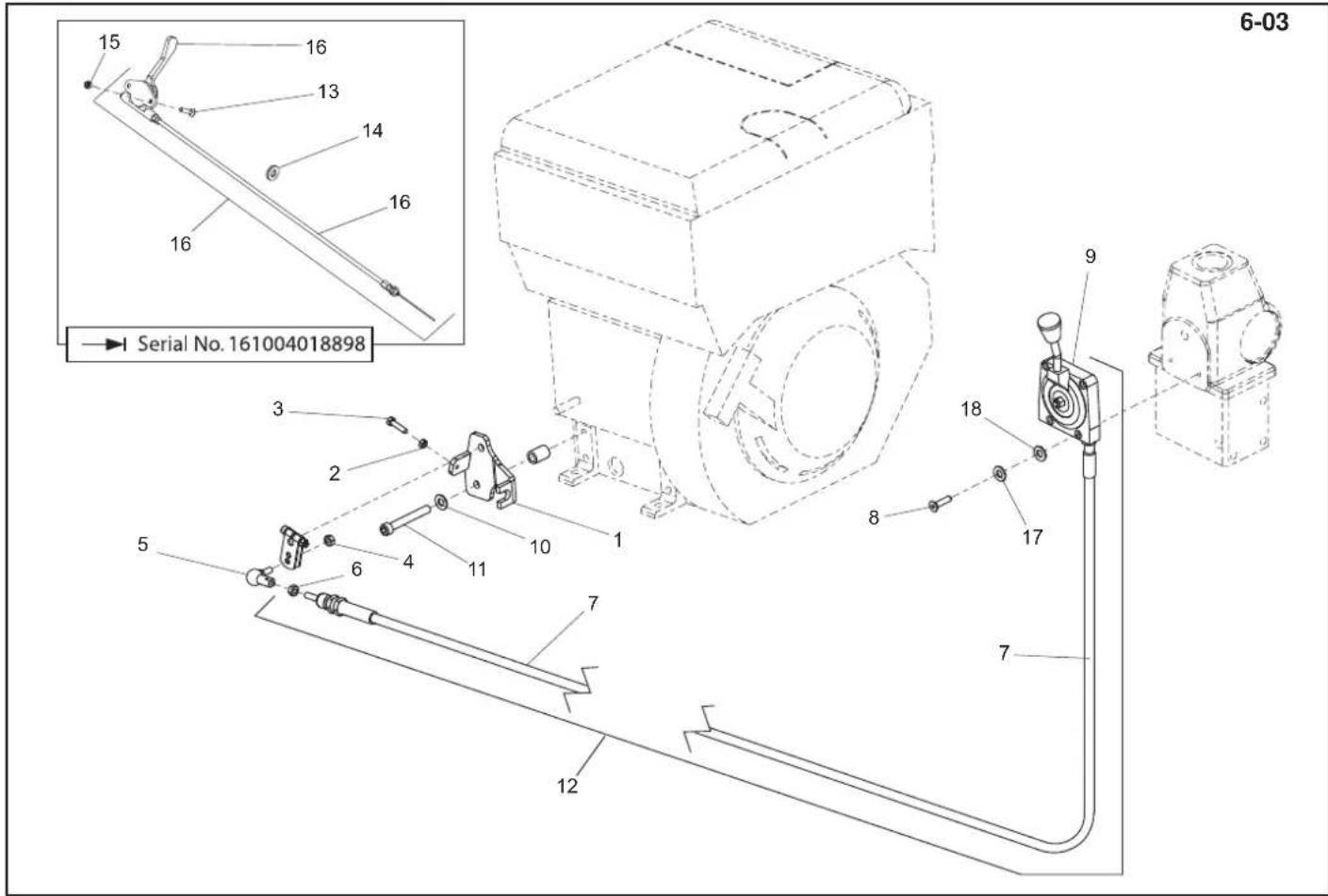 Lescha BELLE RPC 4560 - Throttle Cable (Hatz), Câble d'accélérateur (Hatz), Cable de aceleración (Hatz), Cabo do estrangulador (Hatz) - 1