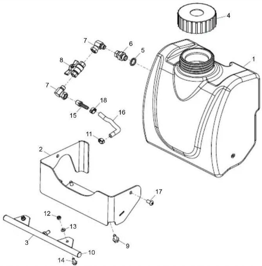 Lescha BELLE PCX 60A - Water Bottle Assembly, Ensemble Bouteille d'eau, Conjunto Botella Agua, Conjunto da Garrafa de Água - 1