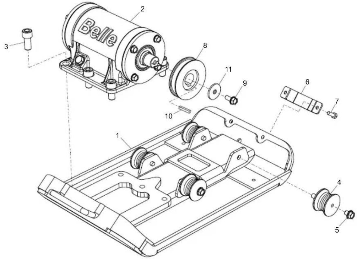 Lescha BELLE PCX 60A - Baseplate Assembly, Plaque d'embase, Cto. Placa de Base, Conj. Place de Base - 1