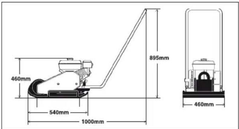 460mm 540mm 1000mm 895mm 460mm