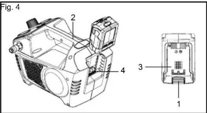 GREENWORKS GD24AC - NOTE: The battery pack fits into the handle snugly in order to prevent accidental dislodging. It may require a strong pull to remove it.(sold separately) - 1