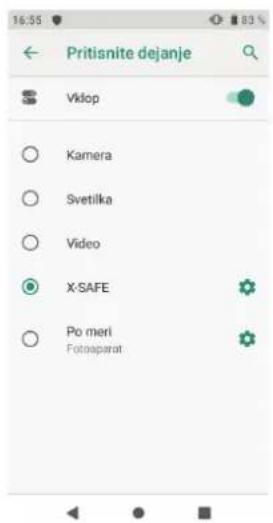Pritisnite dejanje Vklop Kamera Svetilka Video X-SAFE Po merl Fotoaparat