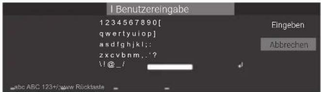 PANASONIC TX24GW324 - ■ Eingabe von Zeichen über freies Eingabemenü - 1