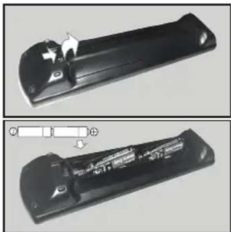 PANASONIC TX43HXW584 - Einlegen der Batterien in die Fernbedienung - 1
