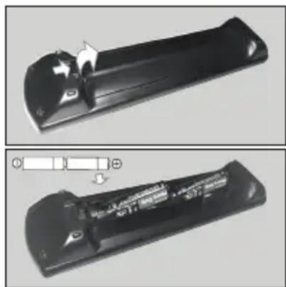 PANASONIC TX43HXW584 - Insertion des piles dans la télécommande - 1