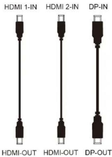 HDMI 1-IN HDMI 2-IN DP-IN HDMI-OUT HDMI-OUT DP-OUT