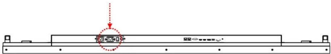 Technical diagram showing a mechanical or electronic component with labeled parts and a red dotted circle highlighting a specific feature.