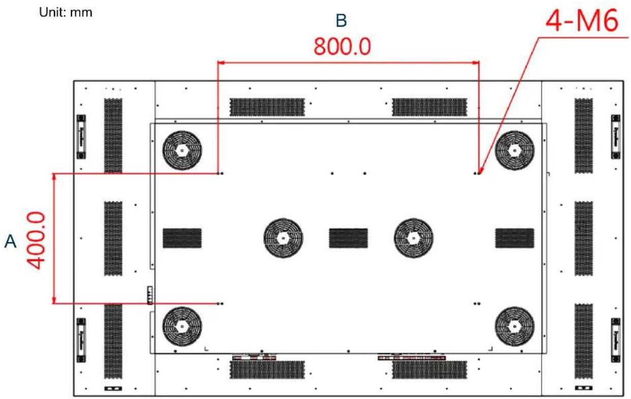 Unit: mm B 800.0 4-M6 A 400.0