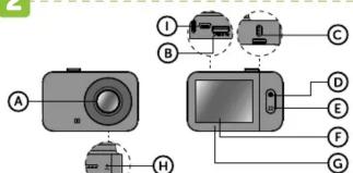 Diagram of a camera module with labeled components and connectors