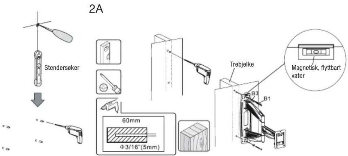 Biltema 24778 - VEGGFESTE, ARM 26"-50" - 1