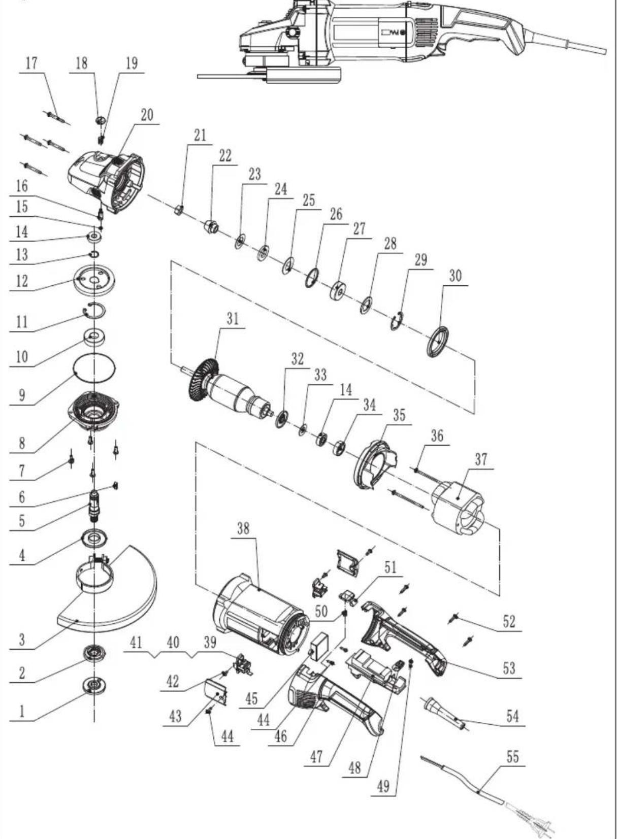Ferm AGM1116P - Spare parts list - 1