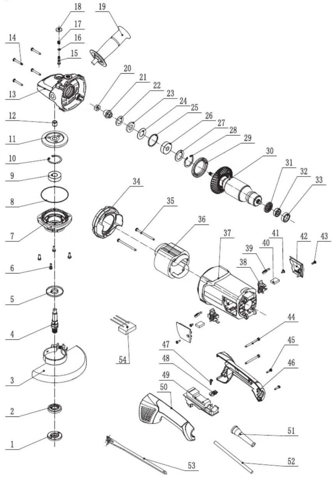Ferm AGM1119P - Spare parts list - 1
