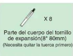 X 8 Parte del cuerpo del tornillo de expansión(8* 80mm) (Necesita quitar la tuerca primero)