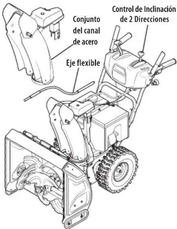 TROY-BILT Arctic Storm 30 - Control del Canal Superior (Eje Flexible) c/ Canal de Acero y Control de Inclinación de 2 Direcciones - 1