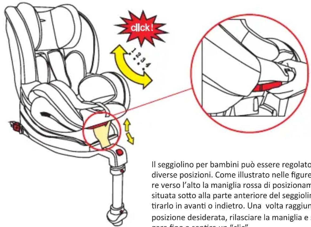 Osann Jet - Regolazione del seggiolino nelle diverse inclinazioni - 1