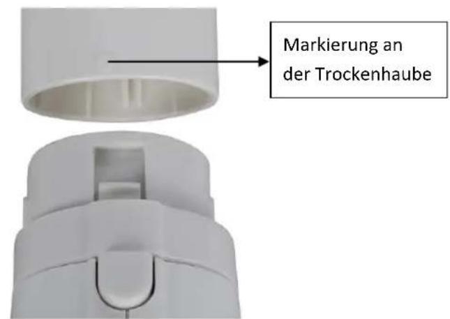 Markierung an der Trockenhaube