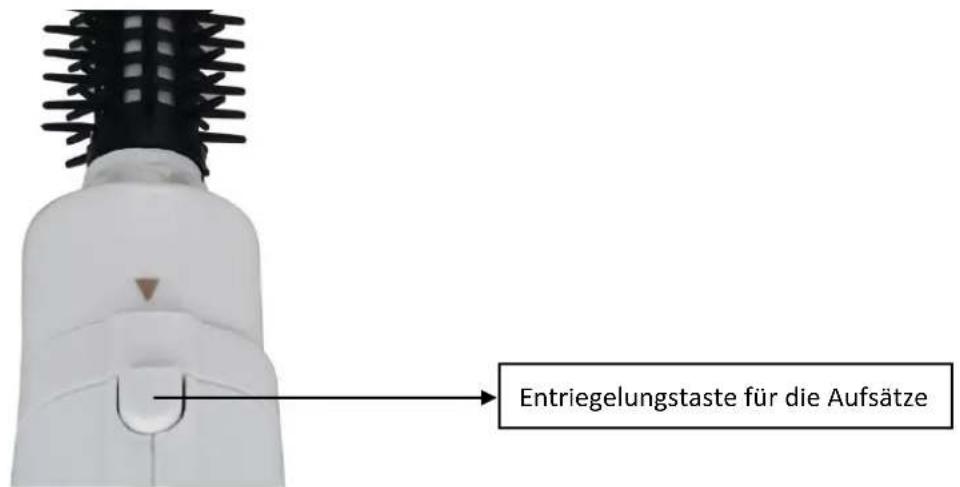 Entriegelungstaste für die Aufsätze