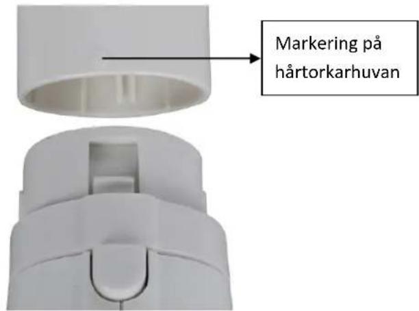 Markering på härtorkarhuvan