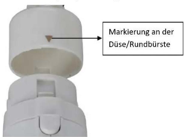 Markierung an der Düse/Rundbürste