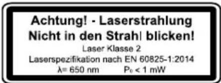 SCHEPPACH HM254 - Pozor: Laserové žiarenie Nepozerat' sa priamo do lúča Trieda laseru 2 - 1