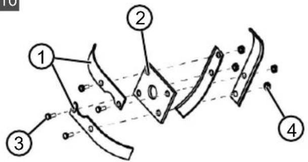 Technical diagram of a mechanical assembly with numbered components and alignment lines