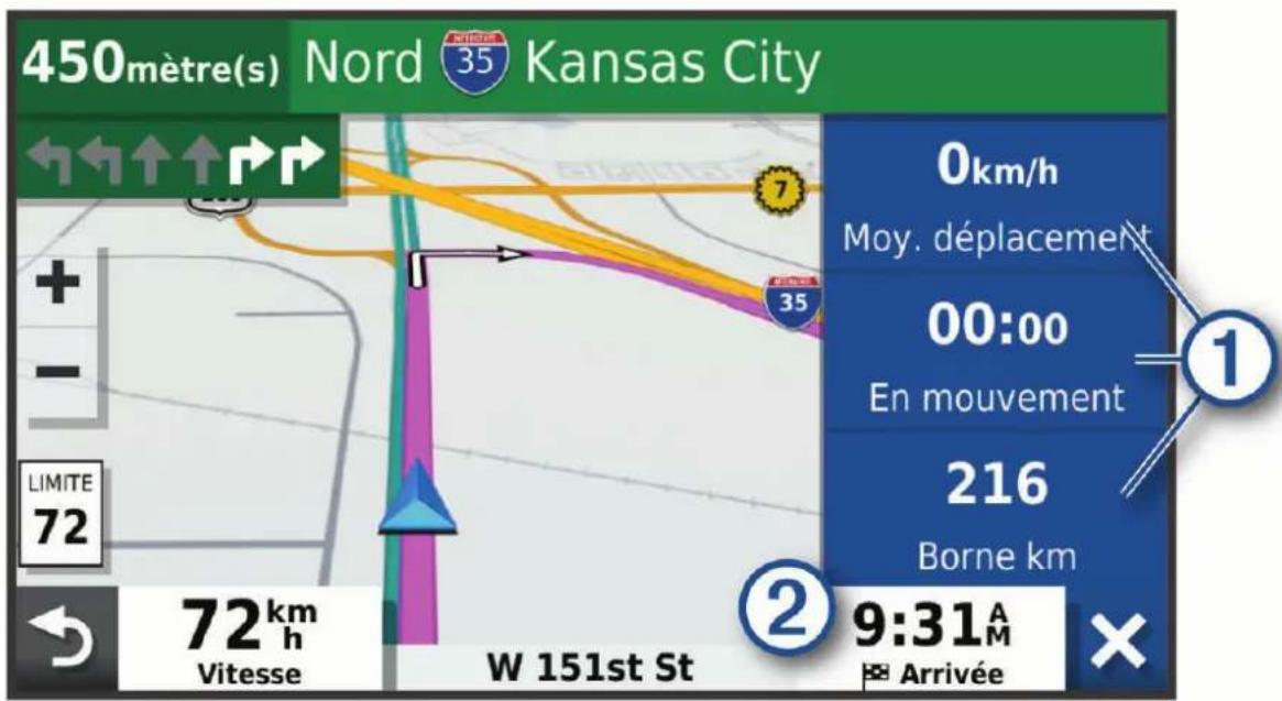 GARMIN DEZL LGV610 - Affichage d'informations personnalisées sur le trajet sur la carte - 1