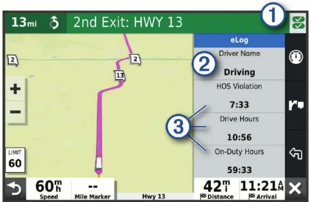 GARMIN DEZL LGV1010 - Aperçu de l'outil de carte Garmin eLog - 1
