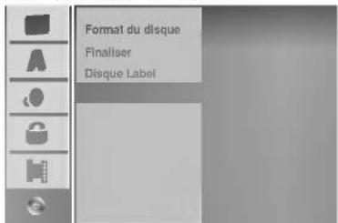 Format du disque Finaliser Disque Label