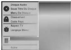 Disque Audio Sous Titre De Disque Menu De Disque Classement Code Pays Aspect TV Language Menu Autre