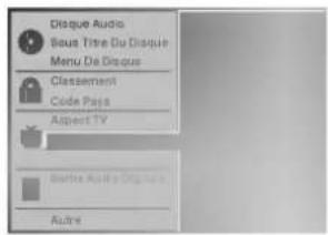 Disque Audio Baus Titre Du Disque Menu Da Disque Classement Code Pass Aspect TV Bertie Audio Digital Autre