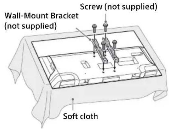 SONY Bravia KD43X720E - Attach the Wall-Mount Bracket (not supplied) using the screws (not supplied). - 2