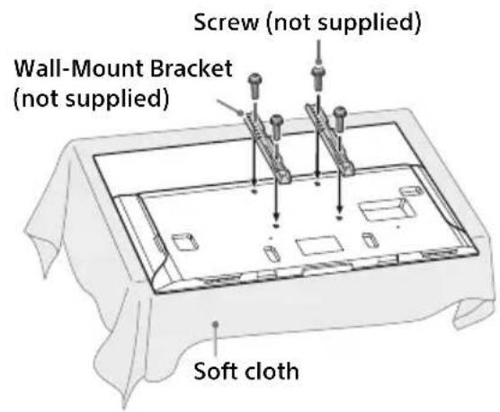 SONY Bravia KD43X720E - Attach the Wall-Mount Bracket (not supplied) using the screws (not supplied). - 1