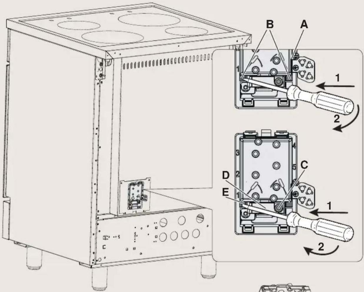 BORETTI CFBI601IX - Section du câble d'alimentation "type H05RR-F o H05VV-F o H05V2V2-F" (résistants à une température de 90°C) - 1