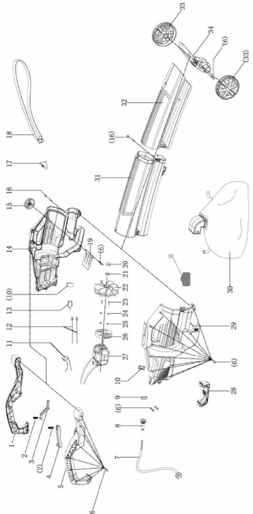 Grizzly EL 2800 - Explosionszeichnung • Vue éclatée Explosietekening • Disegno esploso Exploded Drawing • Rysunek samorozwijający Rozvinutý výkres • Trimatis vaizdas • Klaidskats - 1