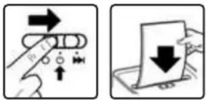 Diagram illustrating two steps of a device operation: adding a button to a screen and downloading a document.