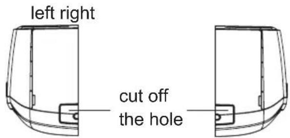 left right cut off the hole