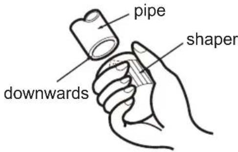 pipe shaper downwards