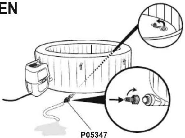 BESTWAY LayZSpa 60067 - SPA-ALTAAN TYHJENTÄMINEN - 2