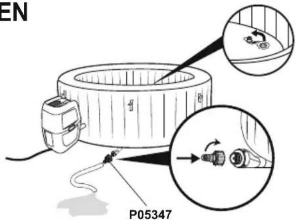 BESTWAY LayZSpa 60029 - SPA-ALTAAN TYHJENTÄMINEN - 2