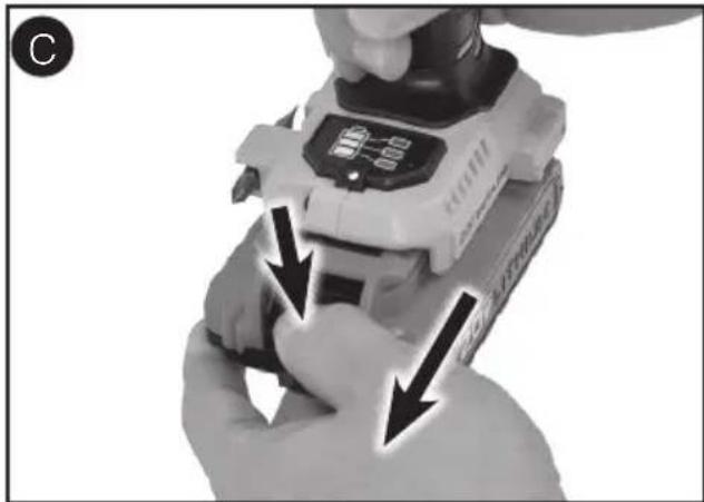 Porter-Cable PCCK647 - Operating Instructions Installing and Removing the Battery Pack From the Tool - 2