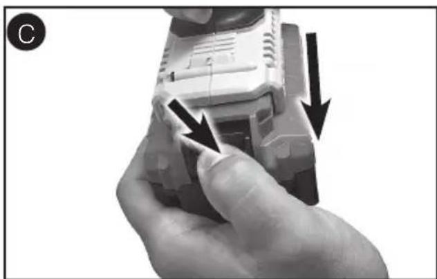 Porter-Cable PCC740 - Installing and Removing the Battery Pack From the Tool - 2
