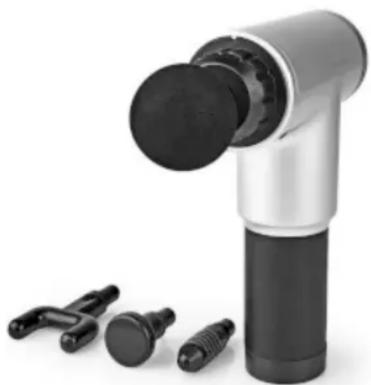 NEDIS HCMSG100 - Alimenté par pile | Lithium-Ion intégré | Rechargeables | 6 modes de massage | 4 Accessoires Interchangeables | Gris / Noir - 3